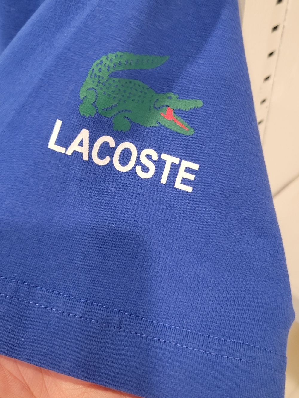 Lacoste Blue Graphic Croc Logo Tee - Picture 2 of 4